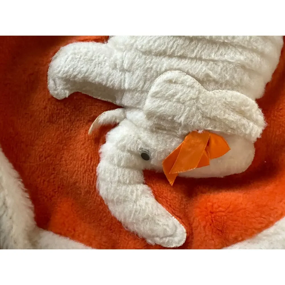 Retro Vintage Orange round stuffed appliqué‎ elephant pillow